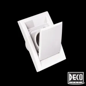 White Square Central Vacuum Wall Inlet