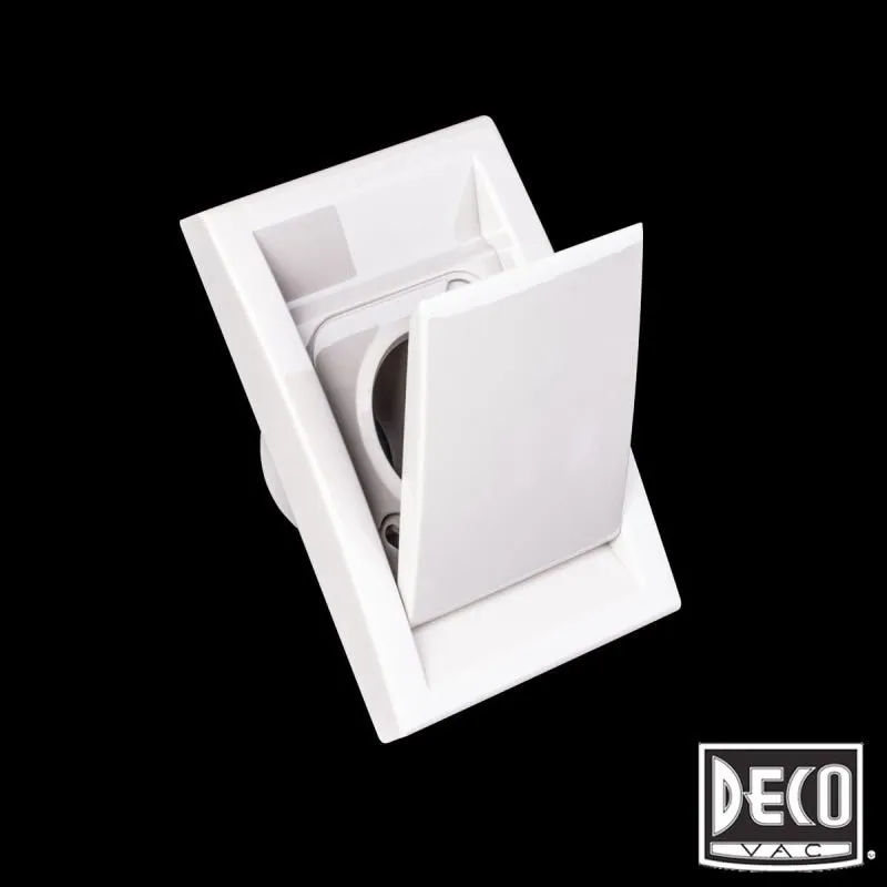 White Square Central Vacuum Wall Inlet