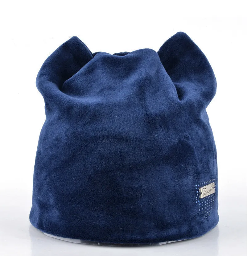 Winter hats for woman beanies flannel cute hat girl autumn beanie caps warmer bonnet ladies casual cap