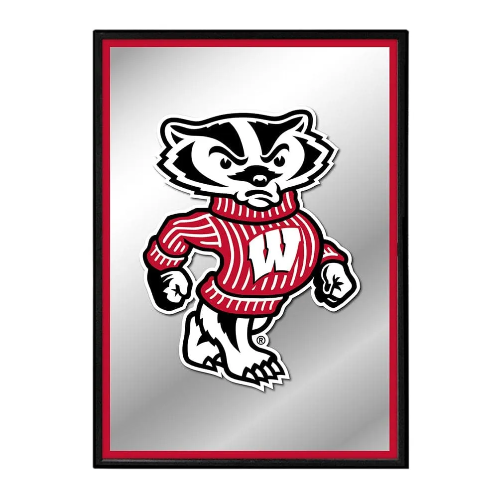Wisconsin Badgers: Mascot - Framed Mirrored Wall Sign