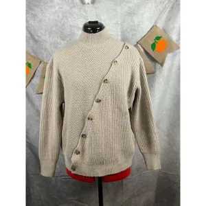Women’s ASTR the label Button Slit Front Sweater Taupe Size Small