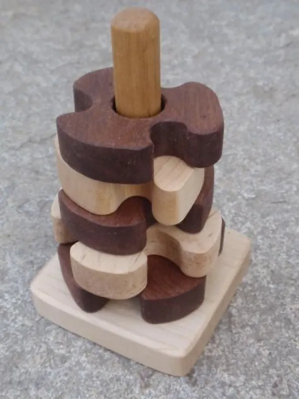 wooden pinwheel stacking toy