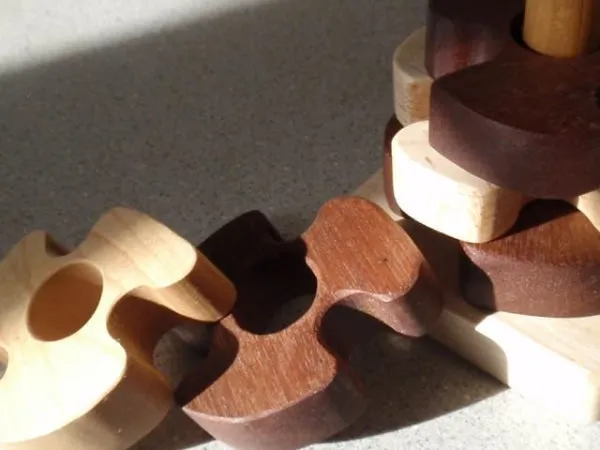 wooden pinwheel stacking toy