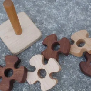 wooden pinwheel stacking toy