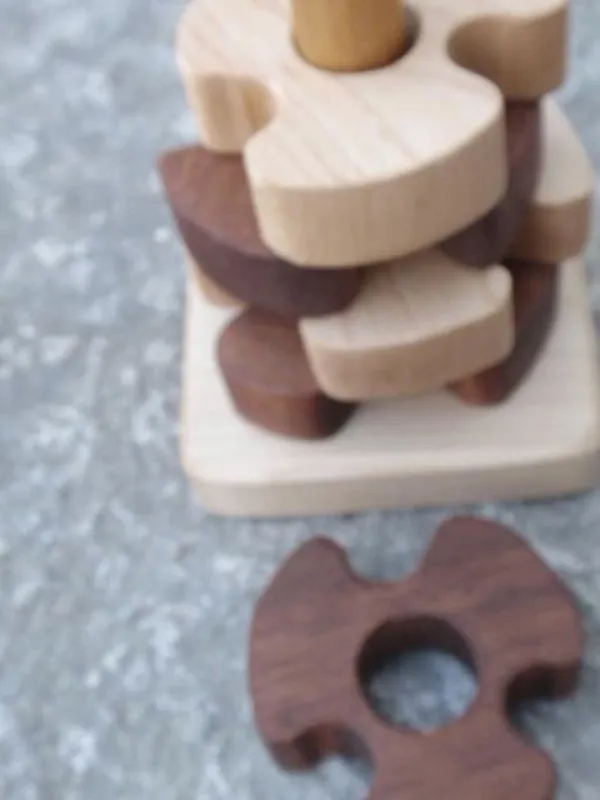 wooden pinwheel stacking toy