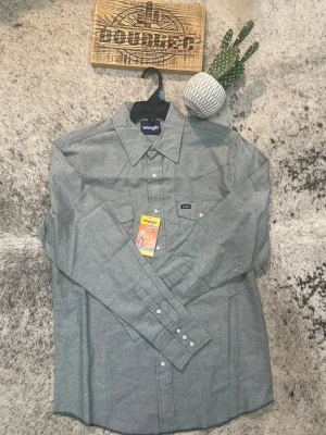 Wrangler® Western Long Sleeve Workshirt - Classic Fit - Green