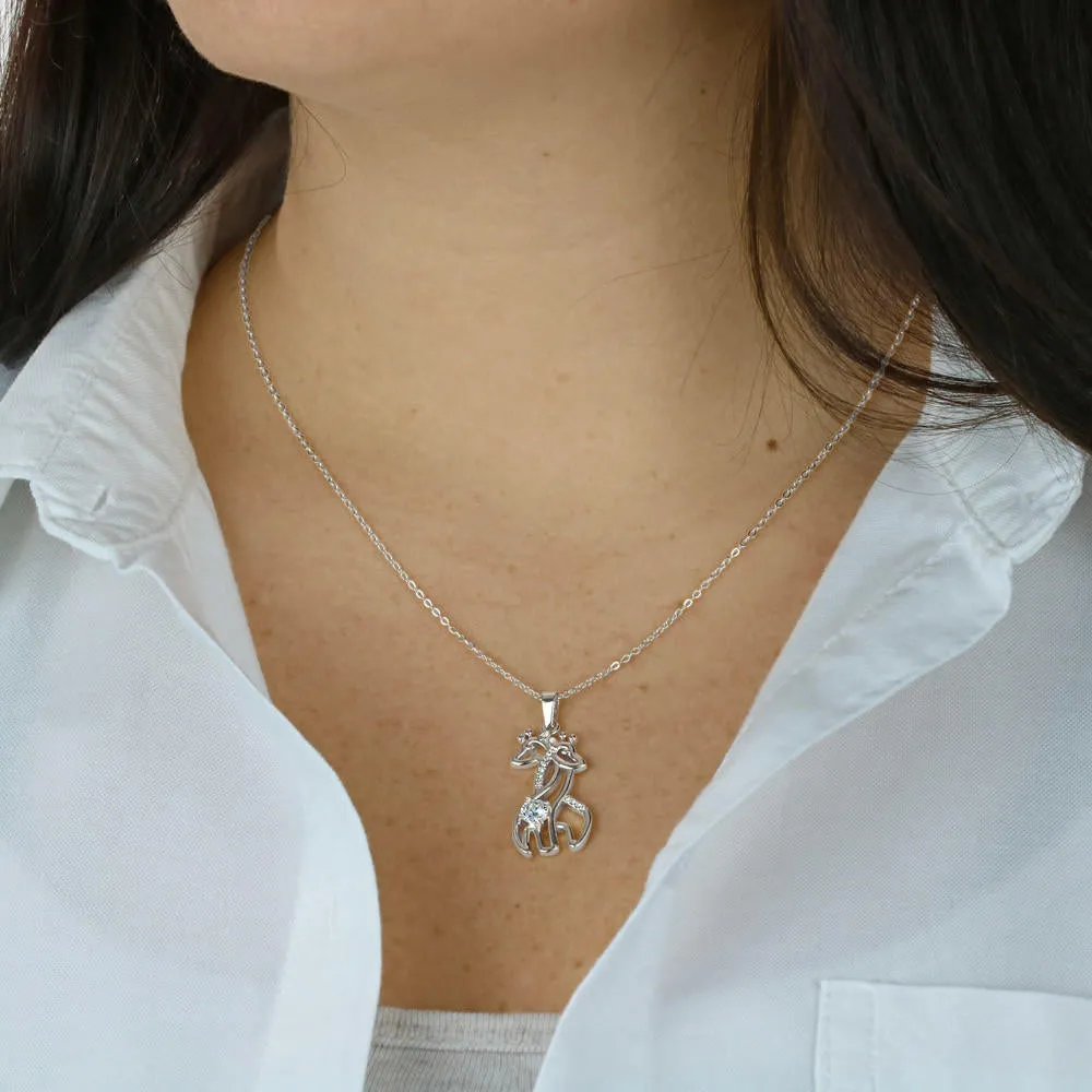 You fixed me-Giraffe Necklace for Mom, From Daughter