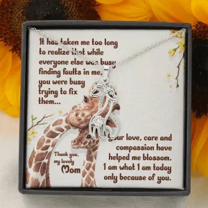 You fixed me-Giraffe Necklace for Mom, From Daughter